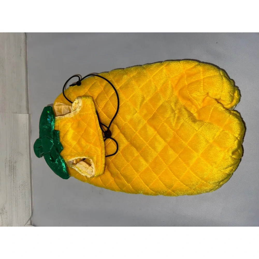 Michaels Pet‎ Pineapple Costume Yellow Quilted Plush 2 Piece Set Size Medium